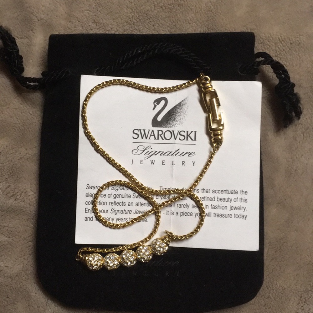 Swarovski Crystal Swan Logo Choker